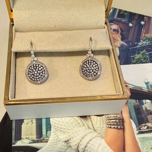 Freida rothman time square Sparkling Silver Earrings